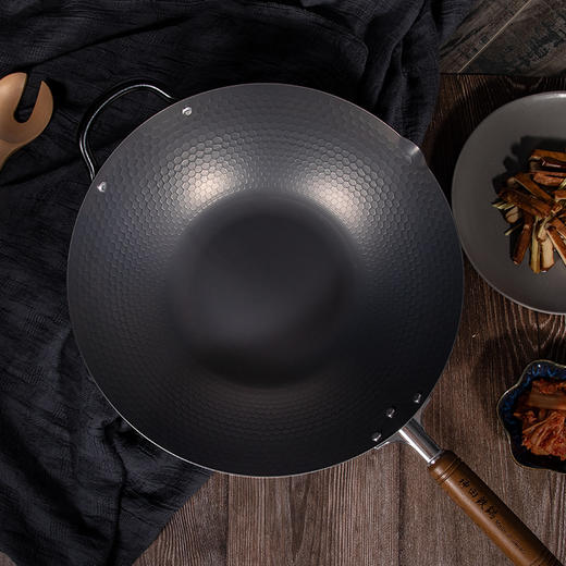 日本神田窒化槌目纹中华炒锅(锅+铲+盖) 商品图5