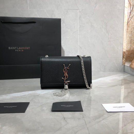 经典款KATE包黑色牛皮银扣（有流苏） 商品图0