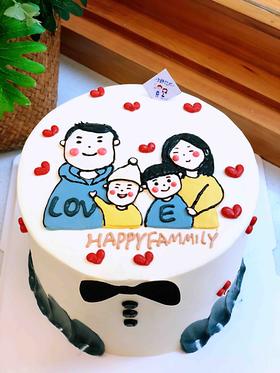 手绘一家四口 下单前请仔细阅读商品详情