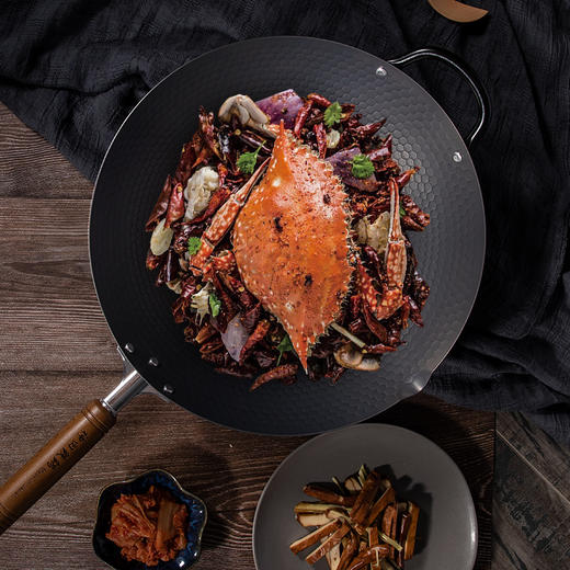 日本神田窒化槌目纹中华炒锅(锅+铲+盖) 商品图3