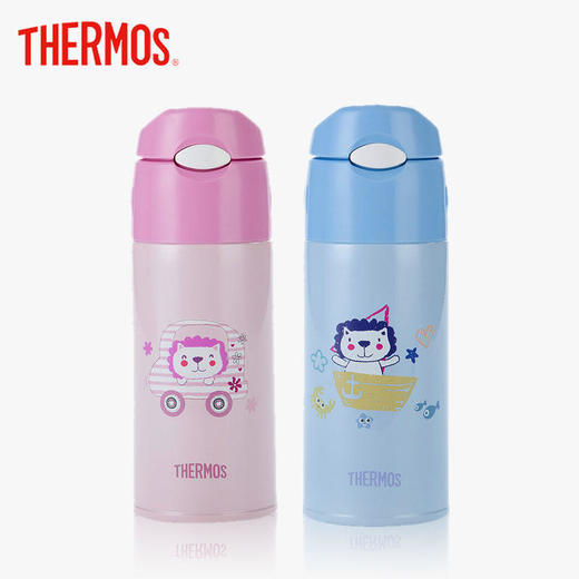 膳魔师小狮子卡通不锈钢吸管杯TCMI-400FS400ML 商品图0