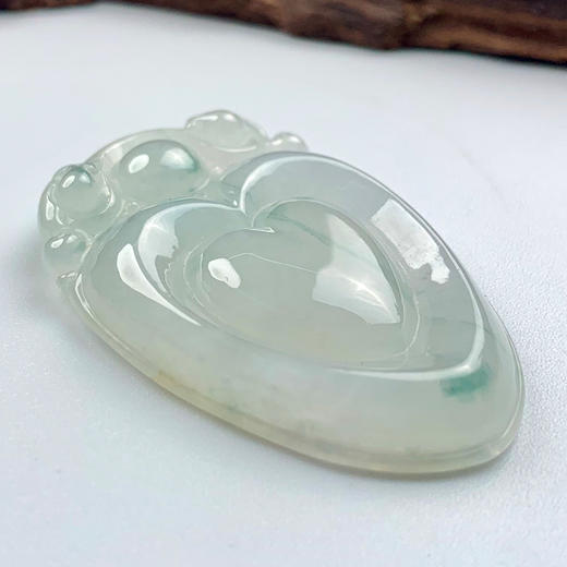 派瑞翡翠 翡翠挂件 糯冰种 飘蓝花 商品图3