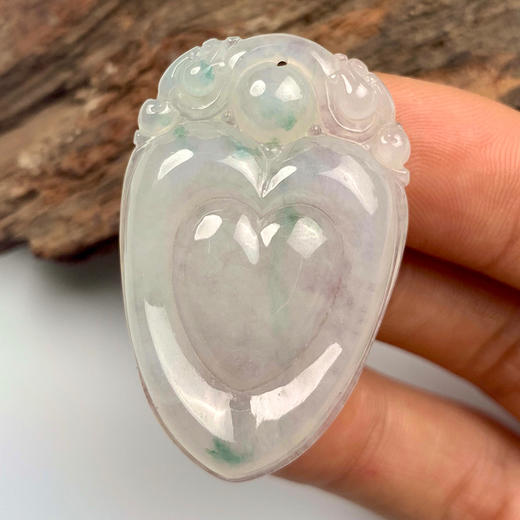 派瑞翡翠 翡翠挂件 糯冰种 飘蓝花 商品图2