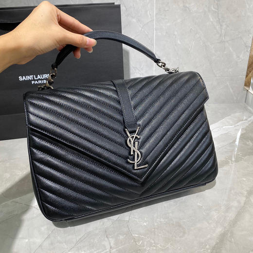 经典邮差包黑色银扣32厘米 商品图1