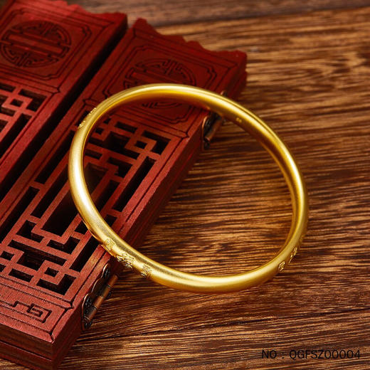 足金999 古法福字手镯 - 汇福呈祥黄金珠宝钻石高端定制中心