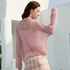欧芮儿年春新款长袖慵懒风粉色毛衣女套头宽松内搭毛针织衫 商品缩略图2