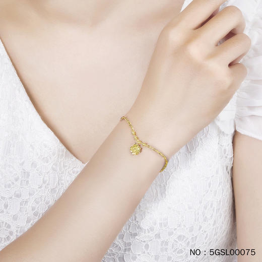 足金999 5g黄金love四叶草时尚可调节手链 - 汇福呈祥黄金珠宝钻石