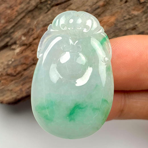 派瑞翡翠 翡翠挂件 糯种 飘绿花 商品图2