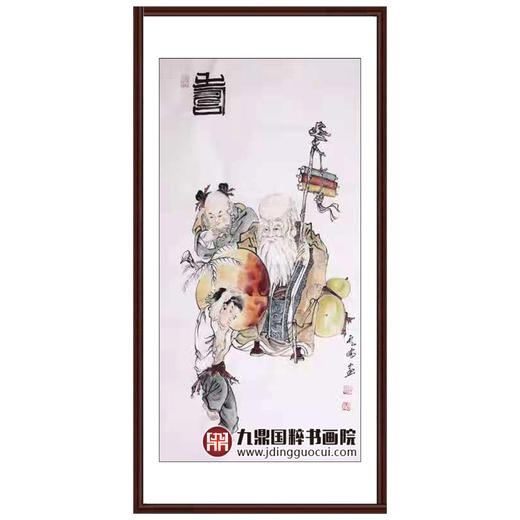 高云鹏《福禄寿禧》68cm*138cm*4 人物四条屏作品 客厅/茶室挂画 商品图5
