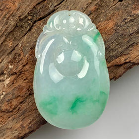 派瑞翡翠 翡翠挂件 糯种 飘绿花