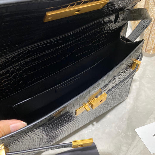 𝑴𝒂𝒏𝒉𝒂𝒕𝒕𝒂𝒏曼哈顿黑色鳄鱼纹金扣 商品图8
