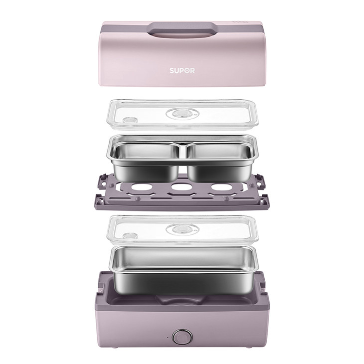 苏泊尔加热饭盒 可插电保温电热蒸煮便当盒 便携饭盒dh02fd08