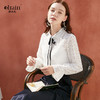 欧芮儿年新款长袖蝴蝶结白色镂空蕾丝衬衫设计感小众上衣 商品缩略图0