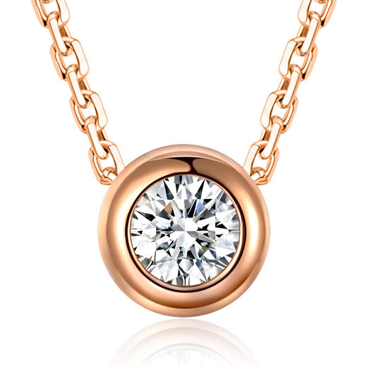 【猫七七专享】老庙黄金18k玫钻石套链泡泡62