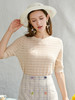 欧芮儿新款圆领短袖毛针织衫女内搭打底肌理气质上衣 商品缩略图2