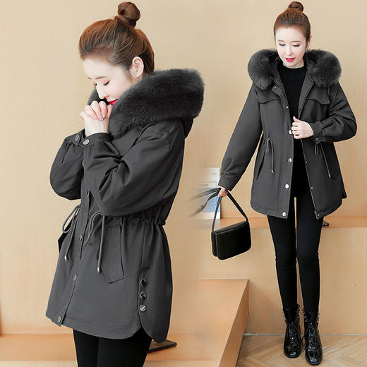 AHM-xde1316冬装新款ins港风中长款加绒派克棉服YY 商品图1