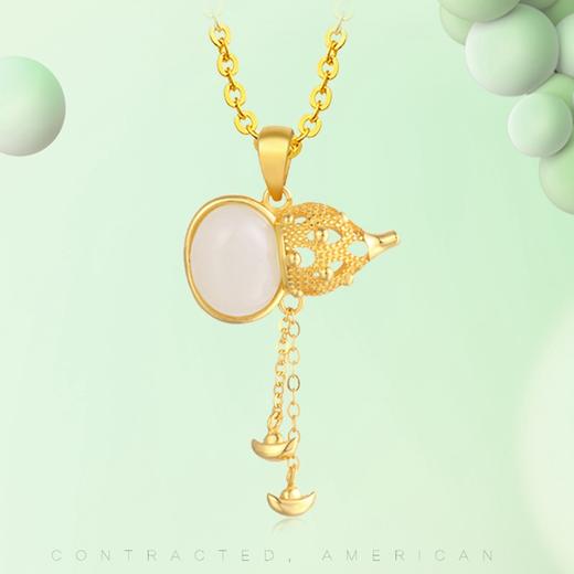 AHCI S925银镶和田玉葫芦挂坠 AHCI0011 商品图1