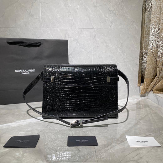 𝑴𝒂𝒏𝒉𝒂𝒕𝒕𝒂𝒏曼哈顿黑色鳄鱼纹银扣 商品图5