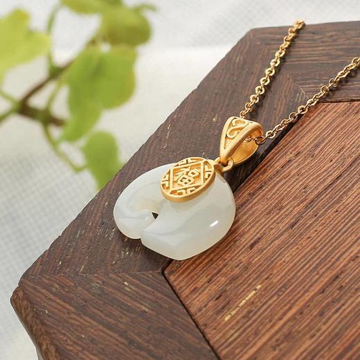 AHCI S925银镶嵌和田玉大象挂坠AHCI0003 商品图4