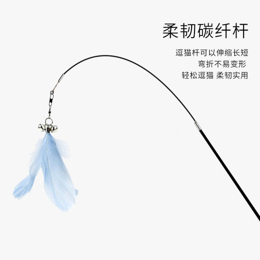 新款碳纤杆加强韧性逗猫棒 实木柄可伸缩逗猫棒猫玩具 商品图3