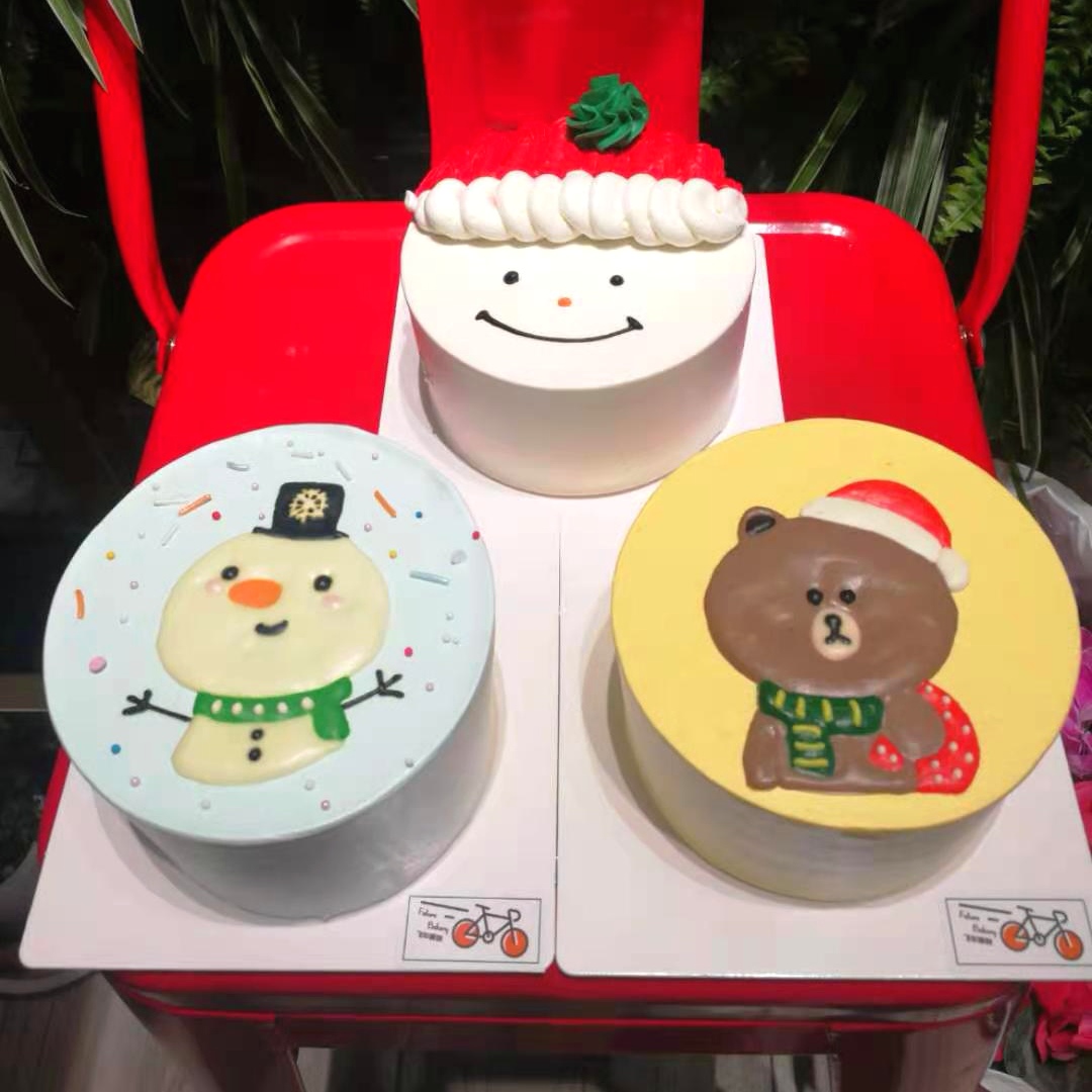 手绘4寸蛋糕（冰雪主题）