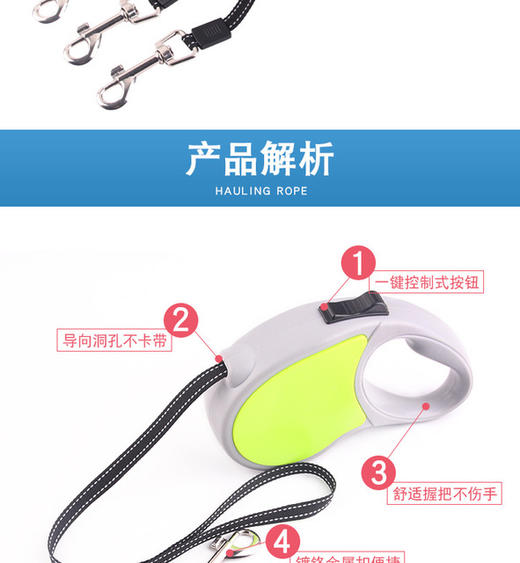 牵引绳狗狗自动伸缩狗链子小型中型大型犬金毛遛狗绳 商品图3