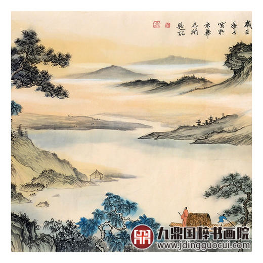 侯志明《舟行绿水间》68*178cm 山水横幅作品 茶室/客厅挂画 商品图5