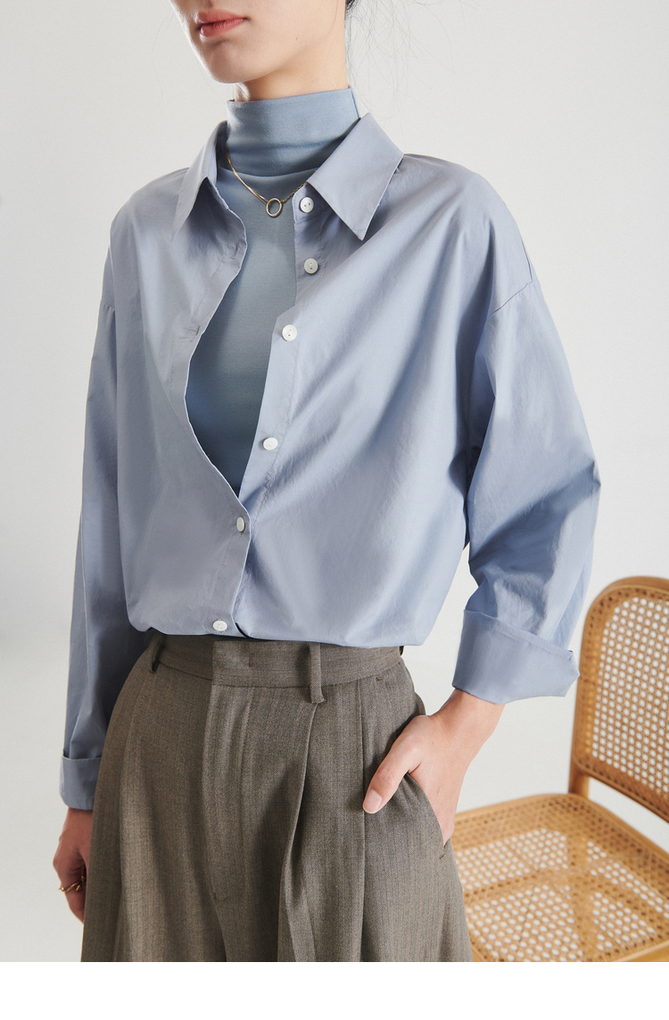 液氨仿丝120支双股精梳棉衬衫