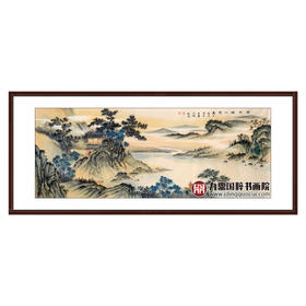 侯志明《舟行绿水间》68*178cm 山水横幅作品 茶室/客厅挂画