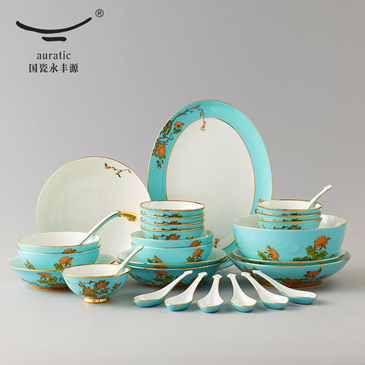 国瓷永丰源 夫人瓷西湖蓝29头餐具 商品图0