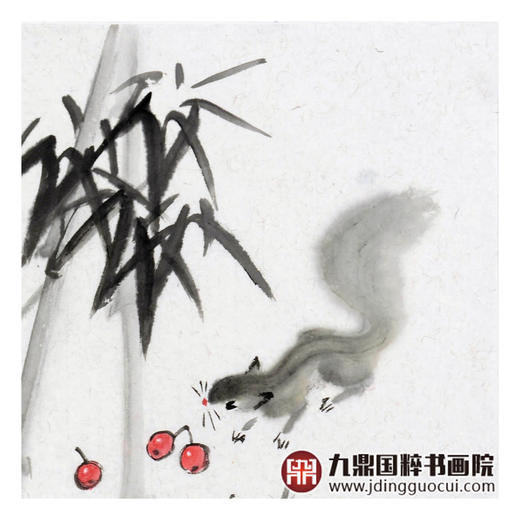 李自强《红红樱桃》68*68cm 花鸟斗方作品 茶室/餐厅挂画 商品图5