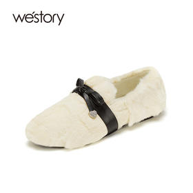 westory毛毛鞋女冬外穿加绒 一脚蹬豆豆鞋2020年新款S21AM52321