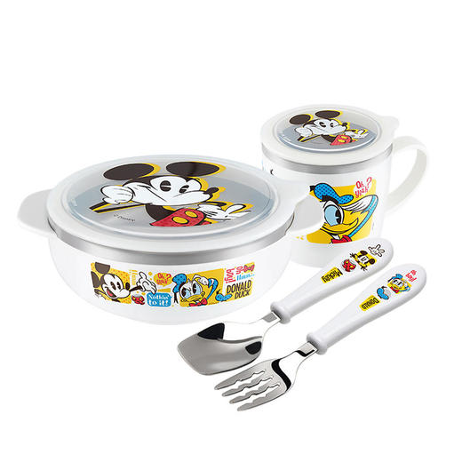 原装进韩国爱婴小铺印花系列宝宝不锈钢套餐餐具 商品图3