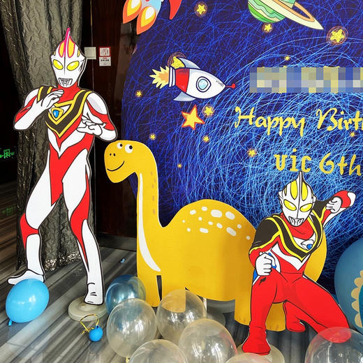 迪迦奥特曼超人主题儿童生日宴周岁满月百日气球上门布置