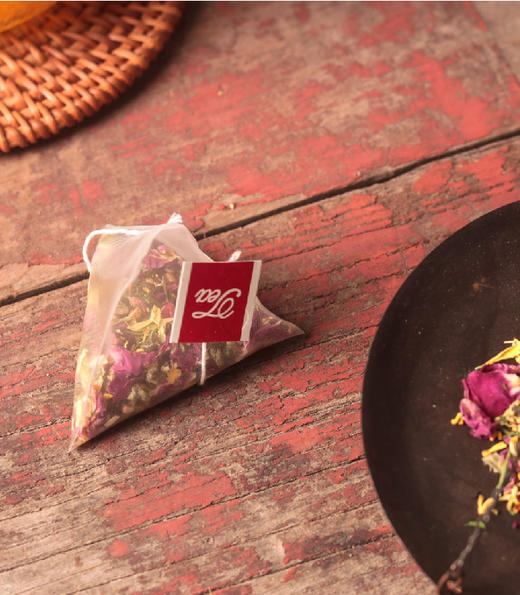 一张顺卡+1盒玫瑰荷香茶，茶香味甘冲饮方便。湿浊。一盒20袋三角茶包-CG 商品图3