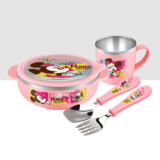 原装进韩国爱婴小铺印花系列宝宝不锈钢套餐餐具 商品图8