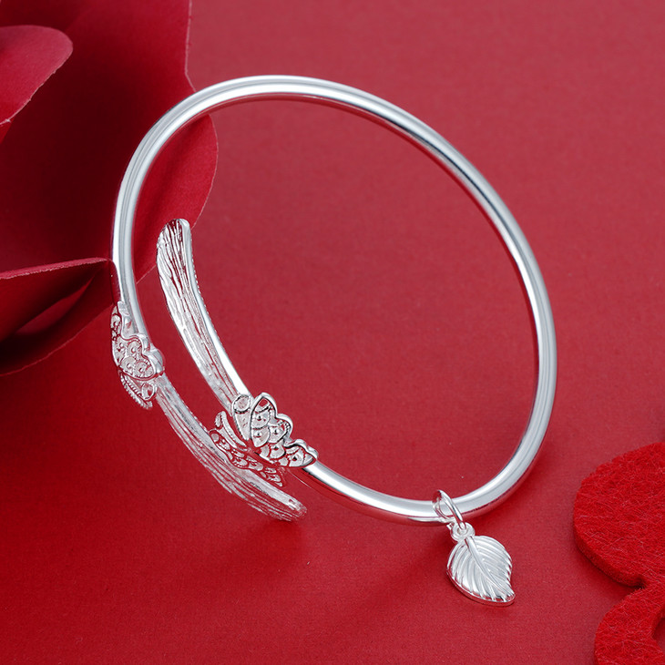 子佩集ag999双蝶飞舞手镯【wz0445】