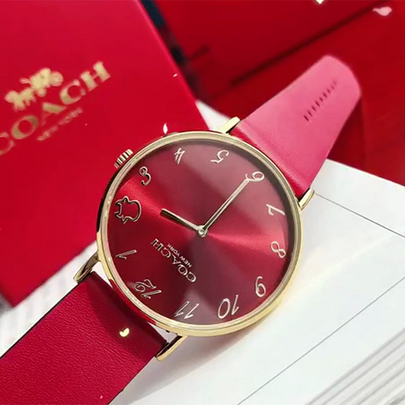 【牛年轻奢 私人订制】coach/蔻驰中国红牛年限定版小红表 特别衬托