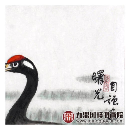 李自强《曙光》68*68cm 花鸟斗方作品 茶室/餐厅挂画 商品图5