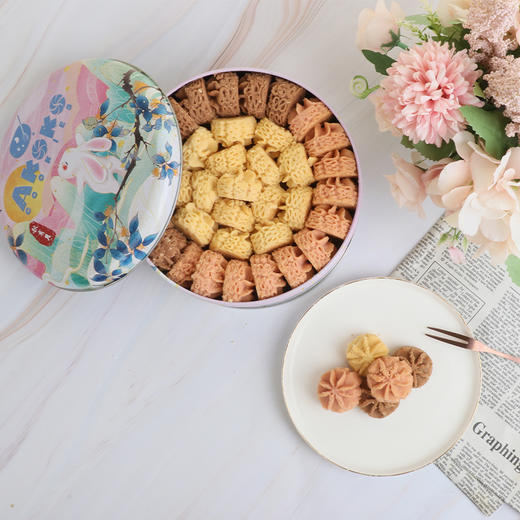 【好物】AKOKO经典小花曲奇560g铁盒装多种口味可选（赠礼袋） 商品图5