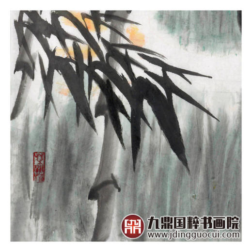 李自强《曙光》68*68cm 花鸟斗方作品 茶室/餐厅挂画 商品图6