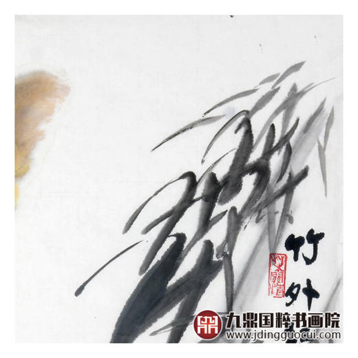 李自强《竹外红果香》68*68cm 花鸟斗方作品 茶室/餐厅挂画 商品图5