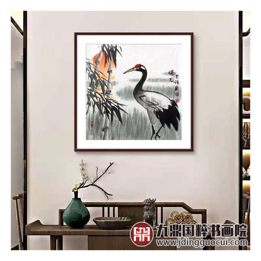 李自强《曙光》68*68cm 花鸟斗方作品 茶室/餐厅挂画 商品图3