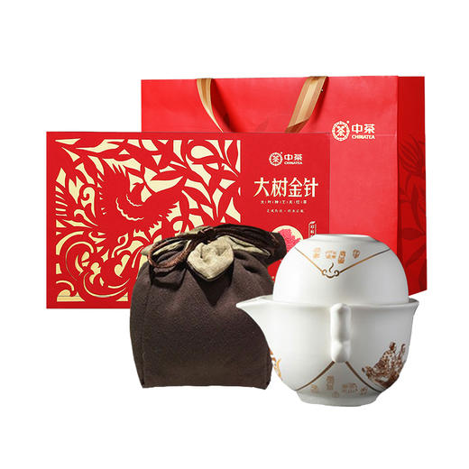 （分2个包裹）滇红金针工夫红茶大树金针200g茶叶礼盒+茶艺人生快客杯布艺装【TY5.0】 商品图1