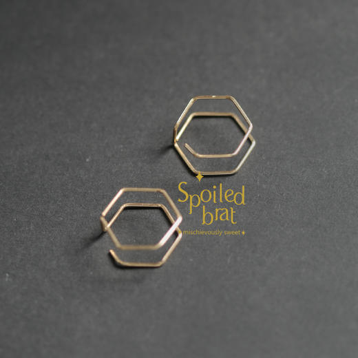 spoiledbrat jewelry几何系列 | 圆 三角形 六边形立体双层耳钉 商品图4