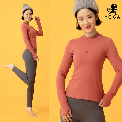 壁虎瑜伽2020【和熙】高领磨毛长袖瑜伽T恤（无胸垫） 商品图1