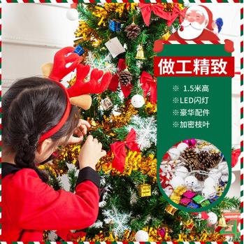 FOOJO 豪华圣诞树圣诞装饰彩灯彩蛋配件带树裙 1.5m 豪华加密圣诞树 商品图2