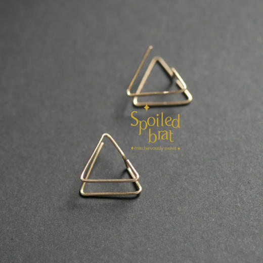 spoiledbrat jewelry几何系列 | 圆 三角形 六边形立体双层耳钉 商品图2
