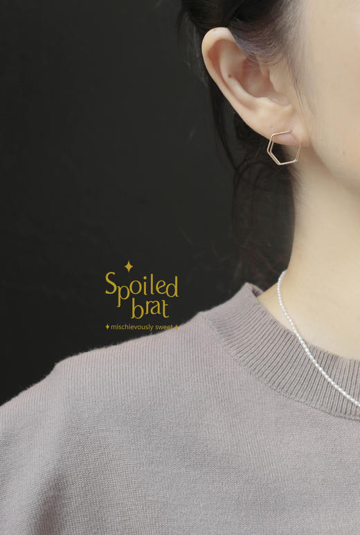 spoiledbrat jewelry几何系列 | 圆 三角形 六边形立体双层耳钉 商品图3