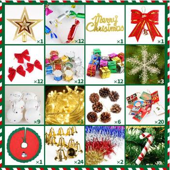 FOOJO 豪华圣诞树圣诞装饰彩灯彩蛋配件带树裙 1.5m 豪华加密圣诞树 商品图3